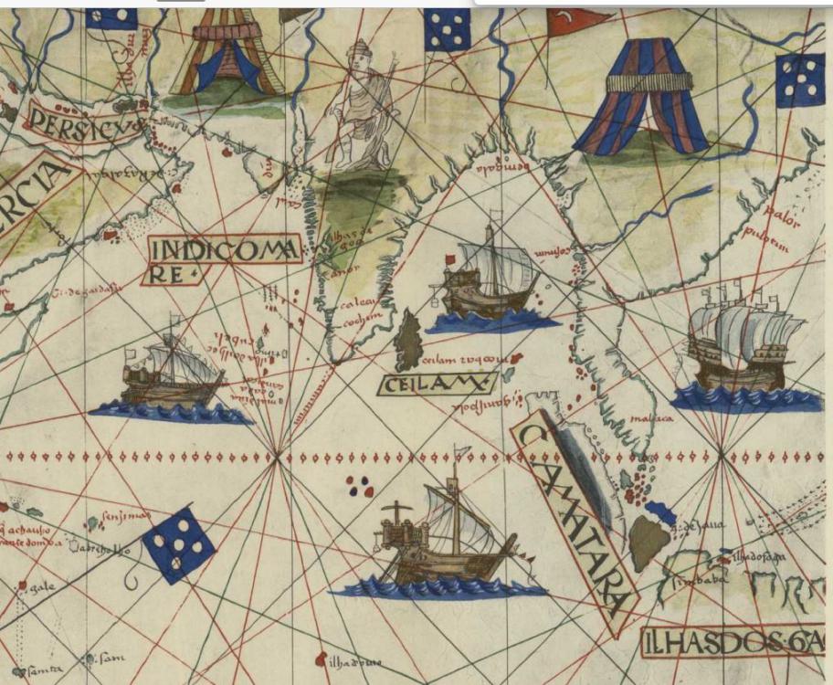 C.1520 - Anonyme (de l'école cartographique des Reinel) : Portulan