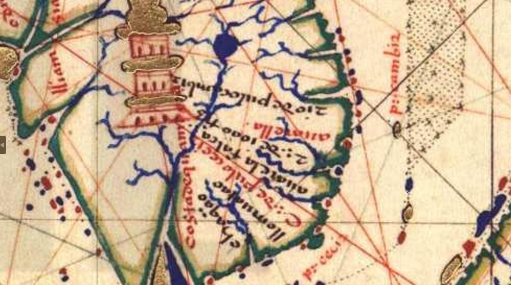 ZOOM : 1571 - Fernão Vaz Dourado : carte de l'Atlas